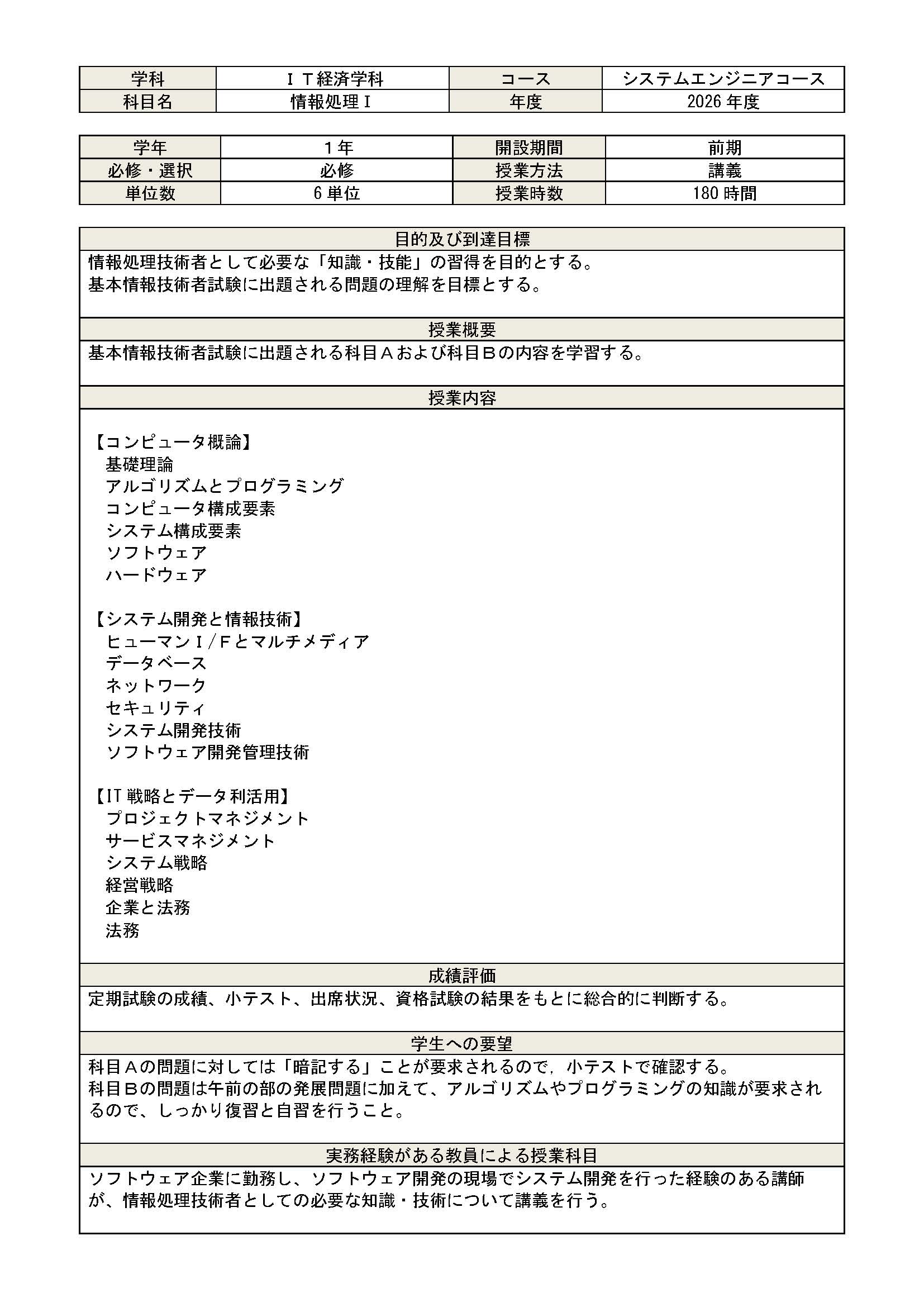 シラバス2026 ページ 1